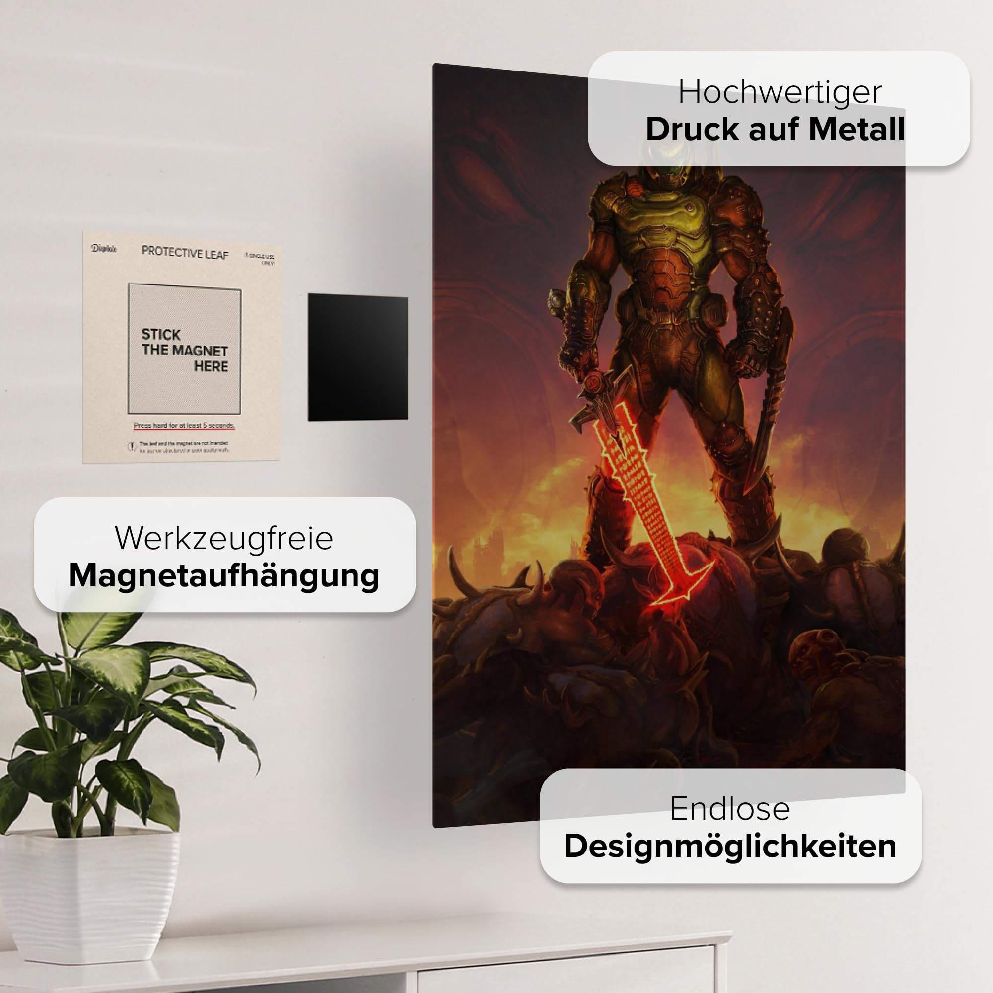 Amazon.com: Displate Official DOOM Metal Poster Magnetic Mounting